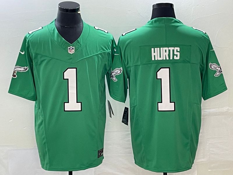 Men Philadelphia Eagles #1 Hurts Green Nike Throwback Player Game NFL Jerseys->philadelphia eagles->NFL Jersey